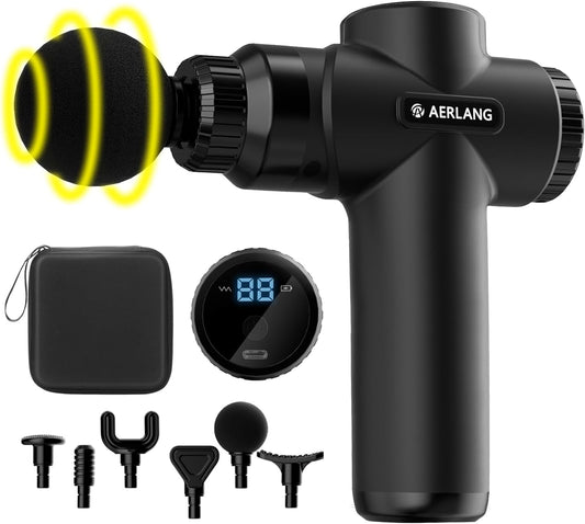 Massage Gun, Massage Gun Deep Tissue, with 10 Speed Levels, Type-C Charging, Portable Handheld Muscle Massager, Home and Office Use, Ideal Gifts for Men