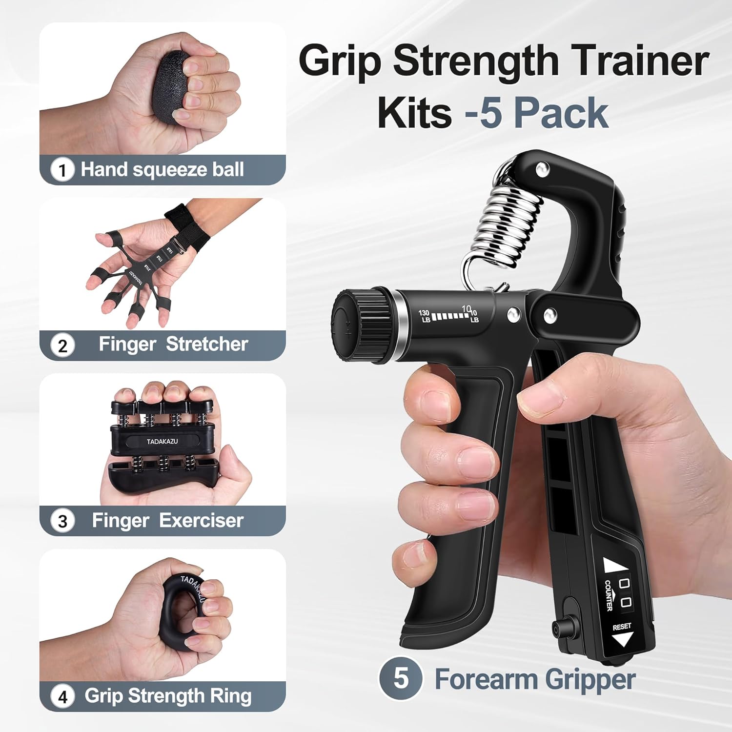 Grip Strength Trainer Kit (5 Pack)